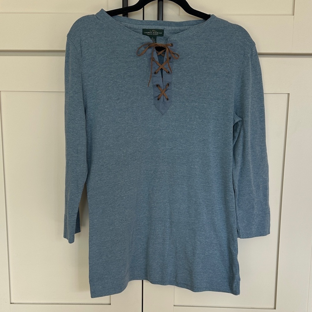 Lauren Ralph Lauren Faux Suede Lace Up Top